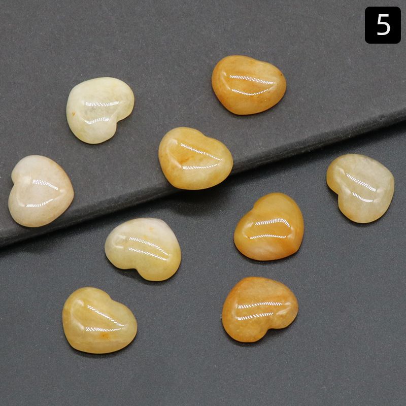 1221-15 × 18mm superfície do anel de amor, forma de coração curvado único de cristal natural, coração plano de pêssego DIY incrustado em pedra solta