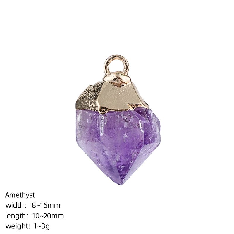 Pingente de pedra bruta de cristal natural transfronteiriço DIY colar brincos pulseira de prata dourada pedra áspera acessórios de ágata irregular