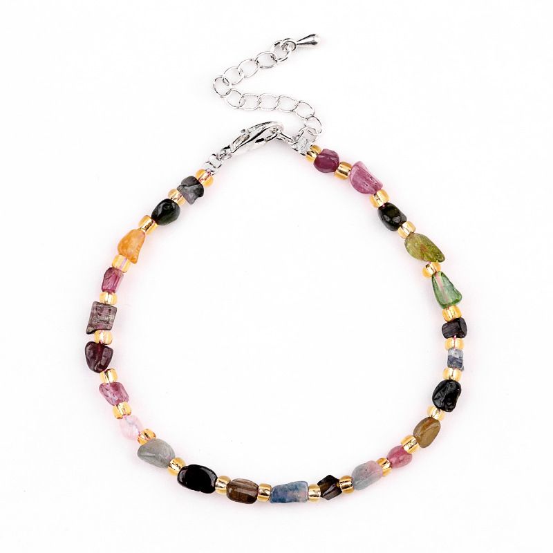 2077-Pulseira de ametista cristal azul turmalina cabelo cristal pulseira de pedra irregular mercadoria cênica
