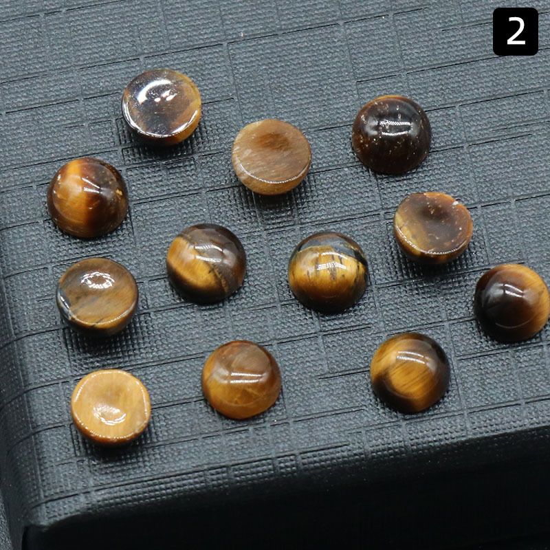 Superfície de anel redonda de 1246-6Mm, superfície de cristal natural única curva redonda geométrica DIY jóias incrustadas com acessórios de pedra solta