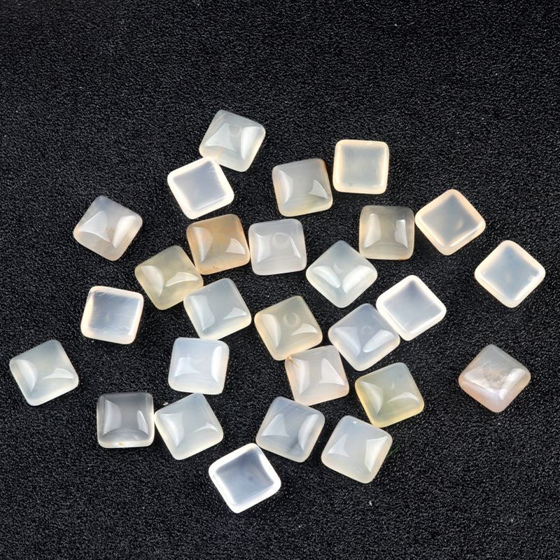 1286-10Mm anel quadrado superfície de cristal natural única superfície curva quadrada geométrica DIY jóias incrustadas acessórios de pedra solta