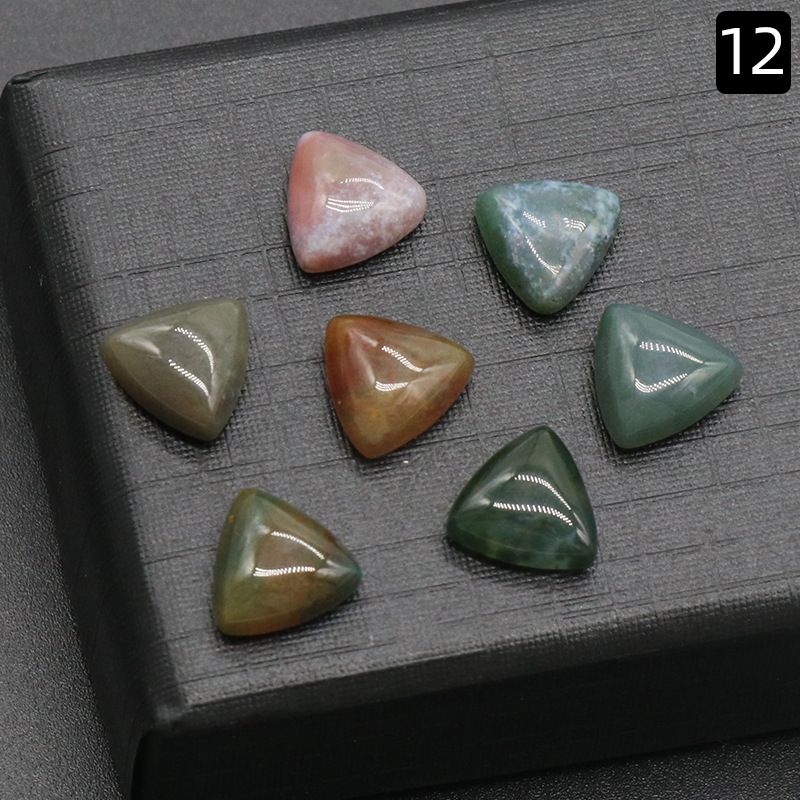 Superfície de anel triangular de 1226-10Mm, pedra de cristal natural única superfície curva triangular DIY jóias incrustadas com acessórios de pedra solta