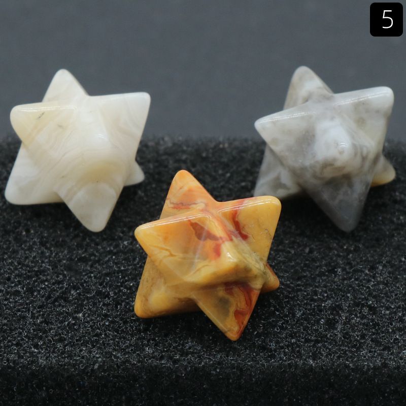 1444-Merkaba estrela de Kaba não porosa, pedra de ágata de cristal natural Merkaba grande hexagrama de satélite