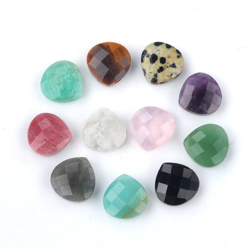 1703-Queda de água triangular buraco horizontal cristal natural corte borda buraco pingente colar DIY brincos jóias pingente acessórios