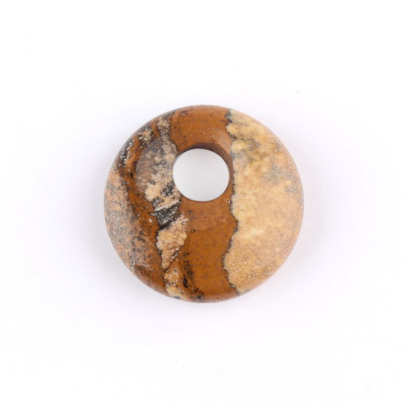 Pingente de fivela de segurança de orifício lateral de ágata de cristal natural de 18mm, colar nostálgico de ametista de orifício lateral de irmão redondo estilo nacional