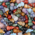 30Mm pingente de cabaça de cristal natural, tecido cultural e acessórios de jogo DIY jade ágata pequeno pingente de cabaça de jóias