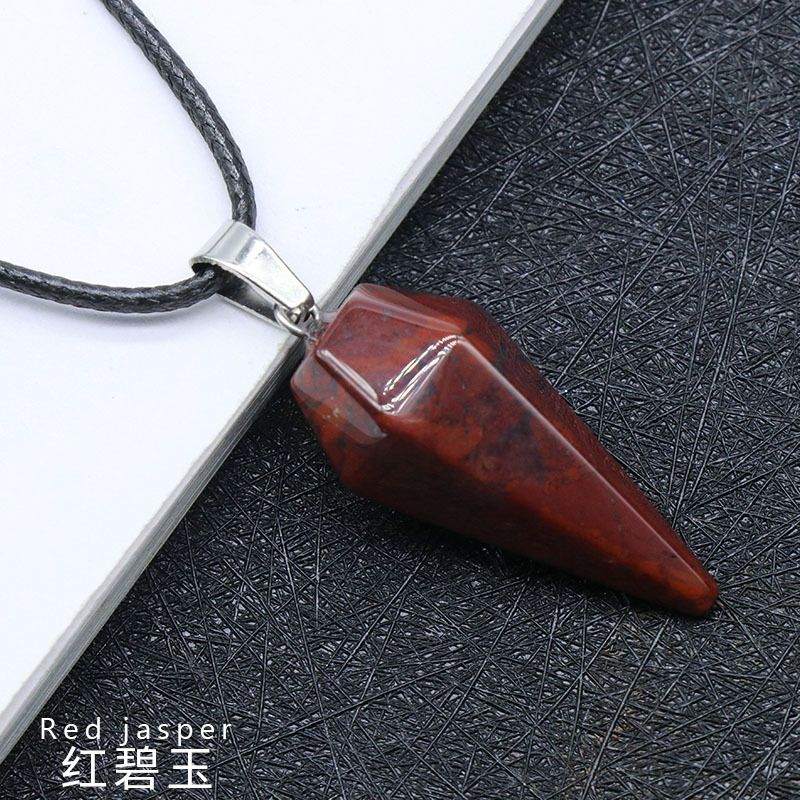 Pingente de Cristal Natural Hexagonal Cone Cônico Hexagonal Rômbolo Pêndulo eBay AliExpress Jóias