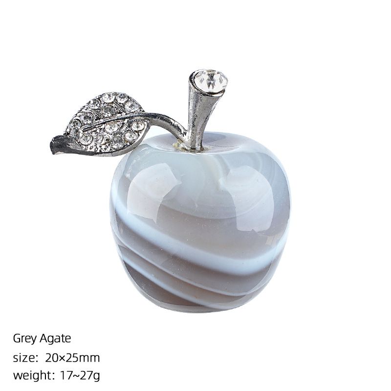 25Mm maçã de cristal natural transfronteiriça Véspera de Natal Presente de Natal enfeite de decoração de casa jade ágata maçã
