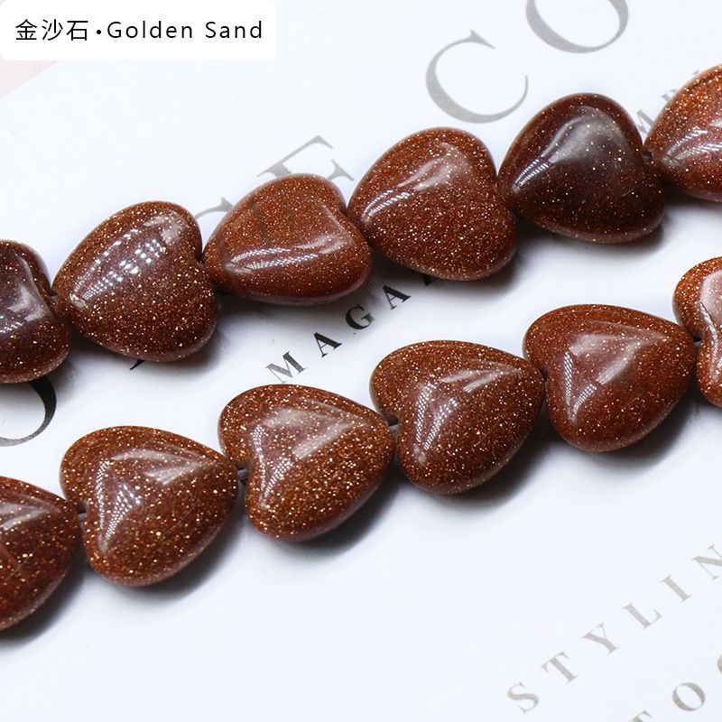 873-Amor de pedra preciosa de ágata de cristal natural 14mm coração frisado DIY colar brincos de jóias material