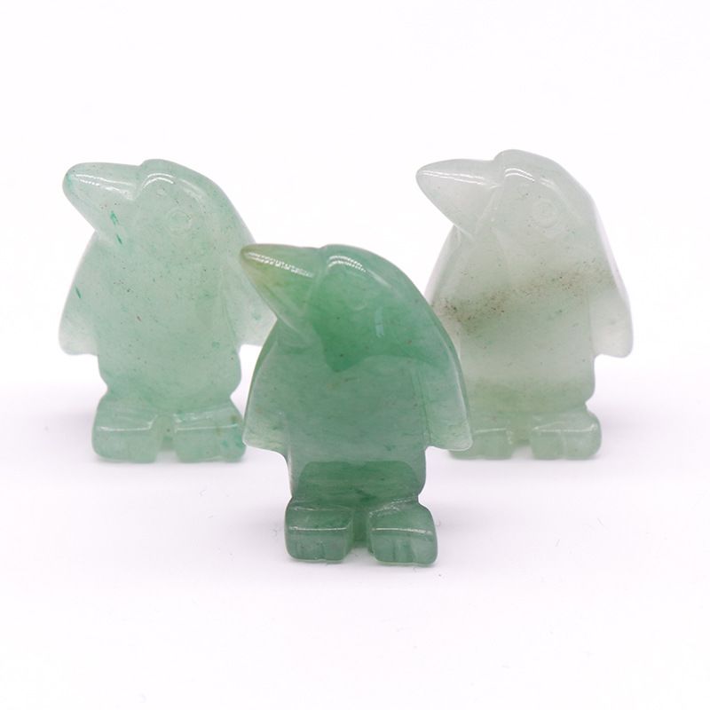 1607 a 1in de pedra de ágata de cristal de pinguim mini escultura animal pequeno pedra semi-preciosa artesanato ornamento de pinguim