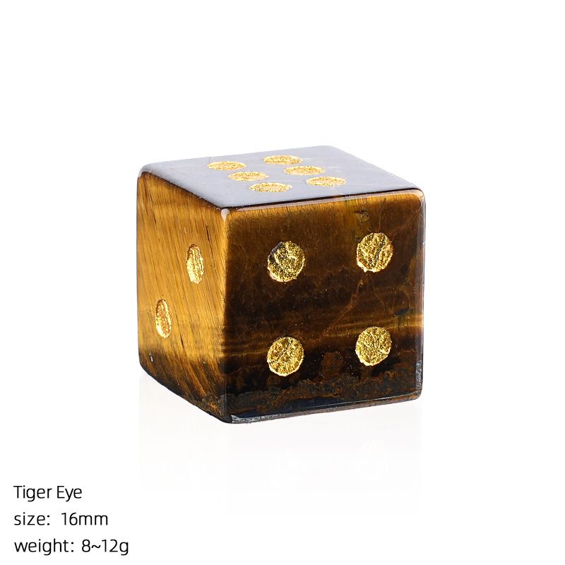 Dados de pedra natural de 16Mm entretenimento de lazer família jogos de tabuleiro adereços esculpindo pontos ângulo reto dados de cristal natural