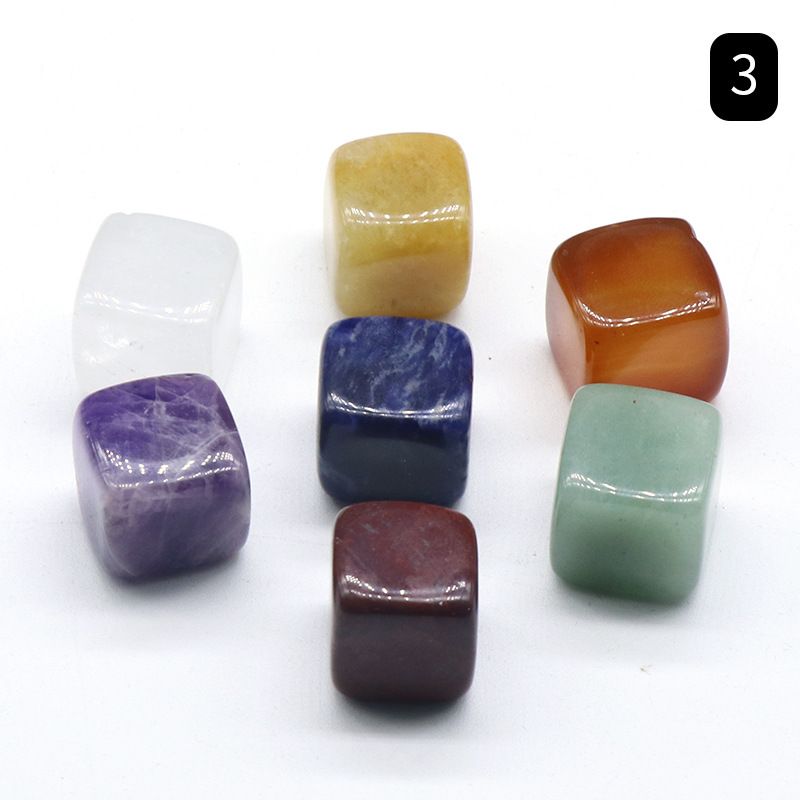 950-Cubo de Pedra Colorida, Ágata Ametista Olho de Tigre em Pó Cristal Cristal Branco Chakra Yoga Stone