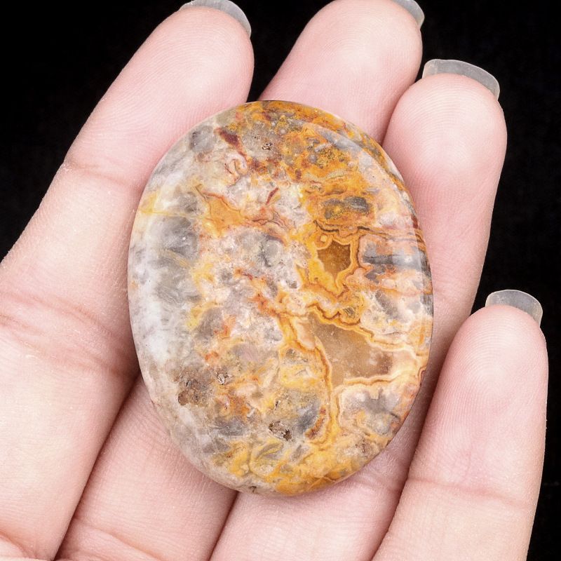 1537 Pingente oval oval duplo plano Worrystone irregular com letras ovais de cristal natural