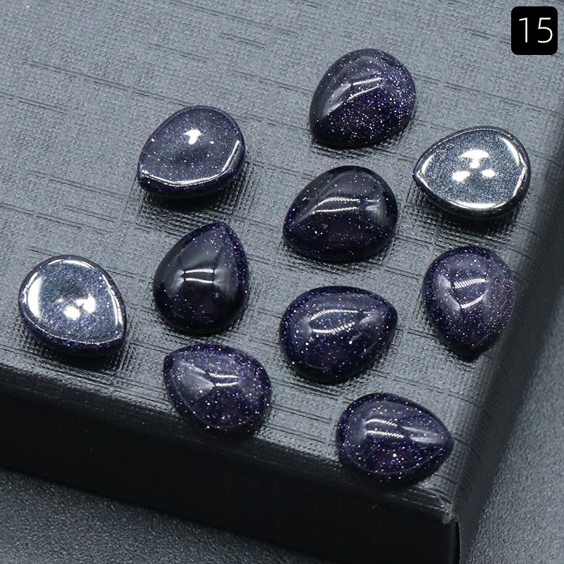 1475-8X10mm superfície do anel de gota de água cristal natural superfície única curva geométrica DIY jóias incrustadas com acessórios de pedra solta