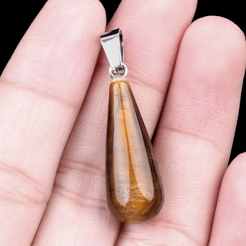 1462-25Mm pingente longo de gota de água, pedra semi-preciosa natural pingente longo de gota de água brincos DIY colar acessórios de jóias