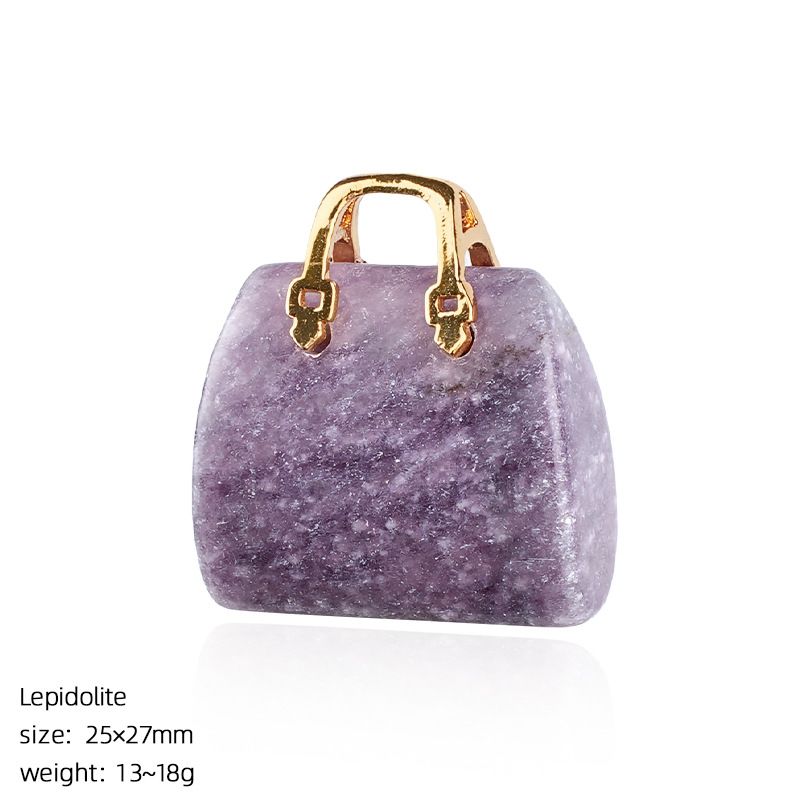 Pingente de saco de ágata de jade natural transfronteiriço paisagismo criativo colar DIY gravura cristal mini bolsa ornamento