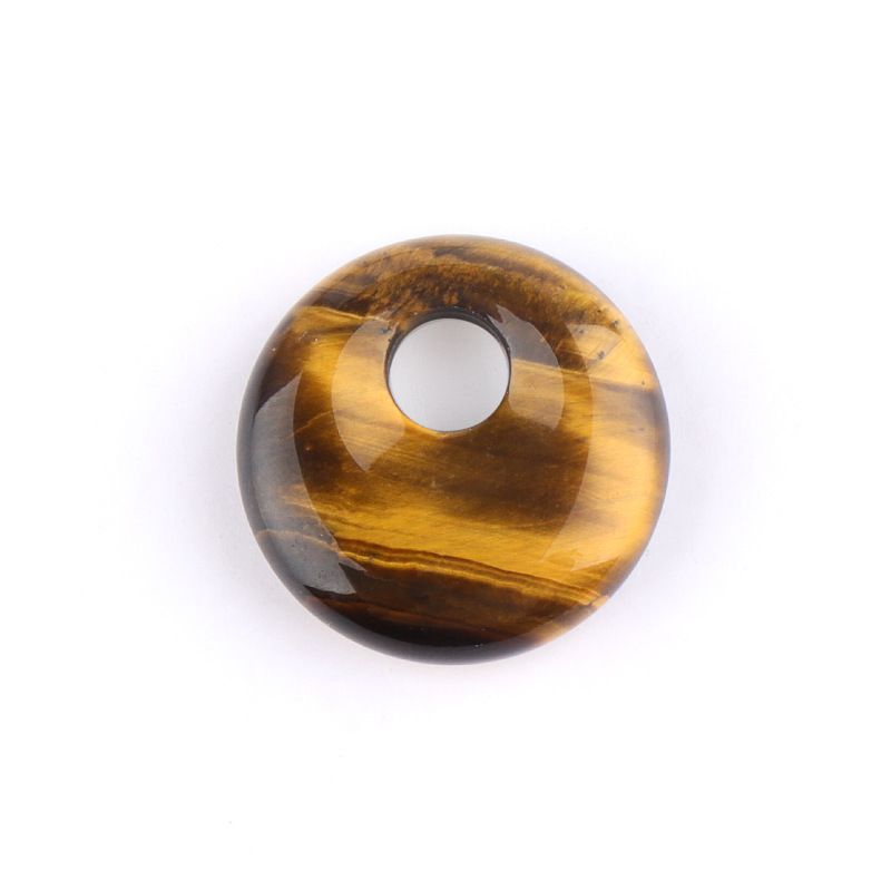 Pingente de fivela de segurança de orifício lateral de ágata de cristal natural de 18mm, colar nostálgico de ametista de orifício lateral de irmão redondo estilo nacional