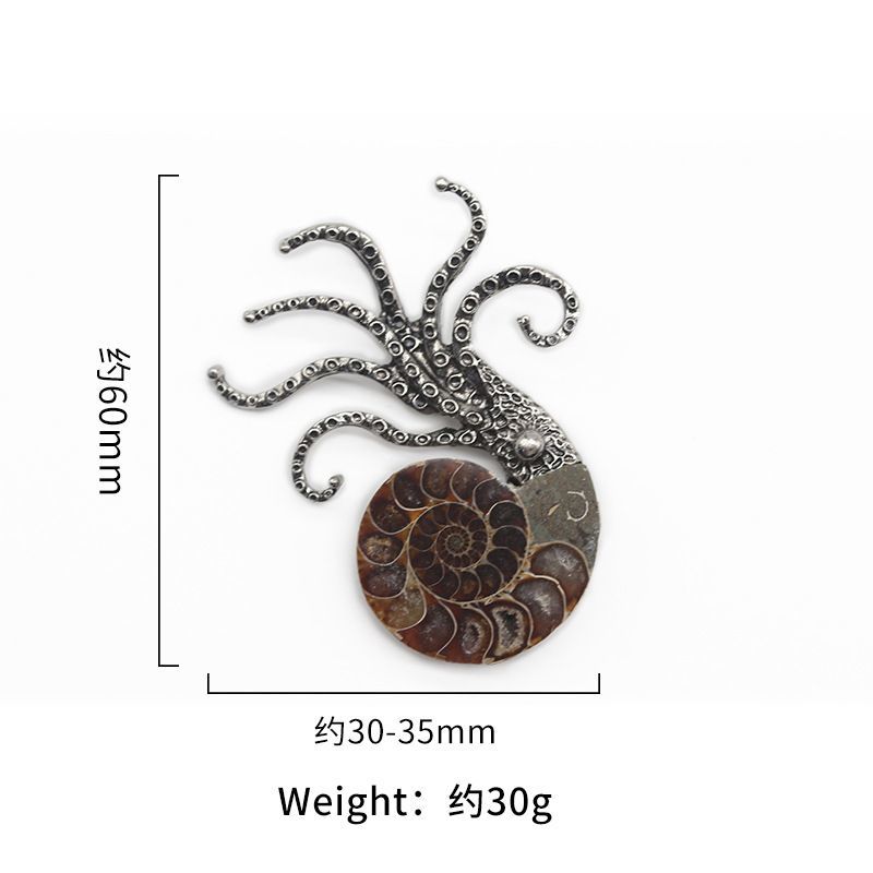 Broche de polvo de caracol de cor 1613, broche de pingente de jóias de vida marinha de polvo grande exagerado decoração de dupla finalidade