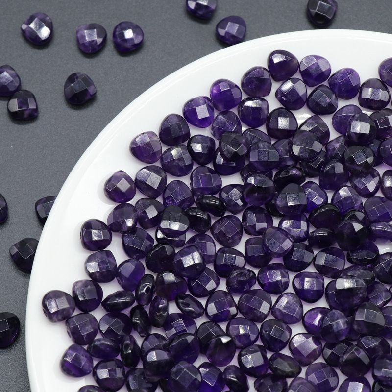 537 Amethyst gota de água cortada rosto contas soltas 8mm 10 DIY pulseira de jóias artesanais brincos de material de grampo de cabelo acessórios