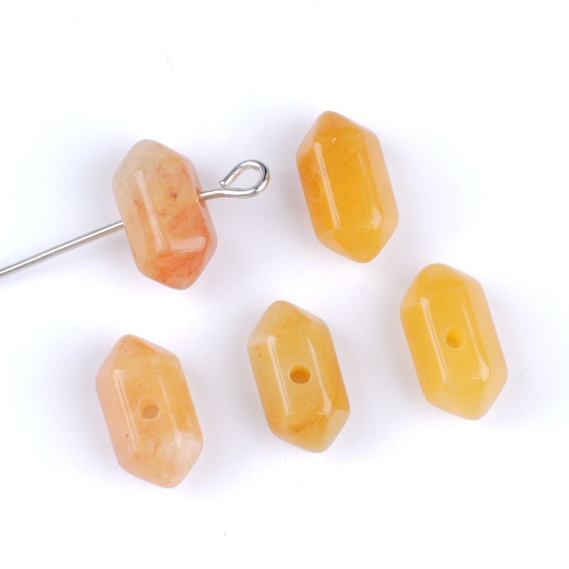 Acessórios de orifício médio de ponta dupla de cristal natural, olho de tigre de ouro verde, cristal de ametista em pó de cristal branco acessórios de joias DIY