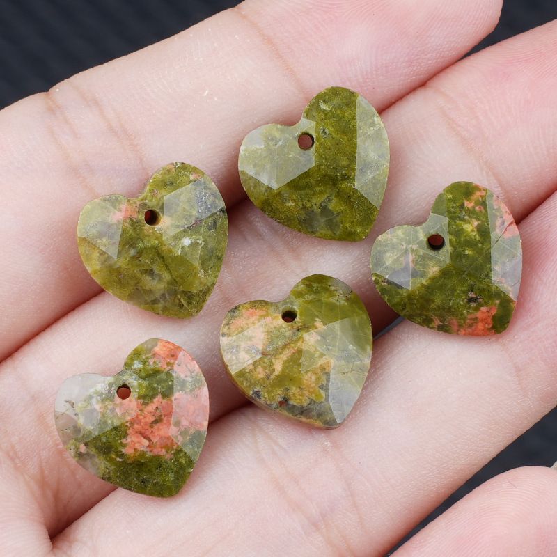 13Mm cristal ágata jade corte amor pingente DIY colar pulseira brincos jóias acessórios material