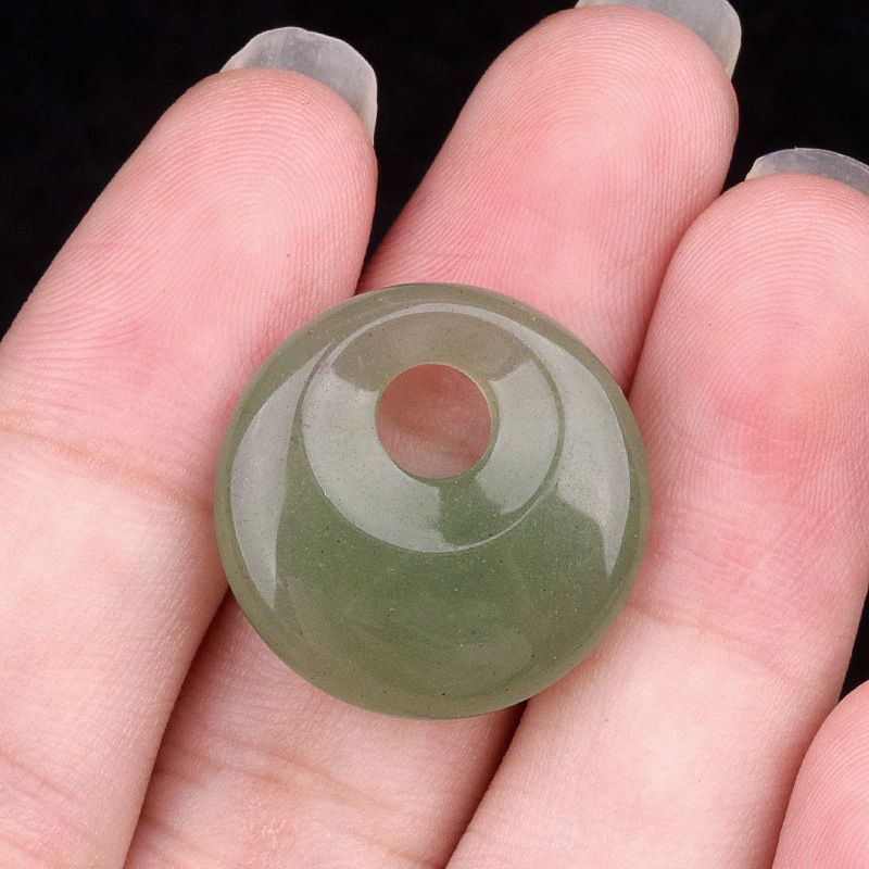 2303-20mm Pedra de Cristal Natural com Furo de Paz Pingente Fivela Princesa Acessório Nostálgico DIY