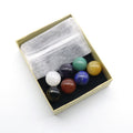 Conjunto de bolas de pedra colorida de chakra de ágata de cristal 893-16Mm, pedra áspera de cristal branco pilar de pedra de ioga.