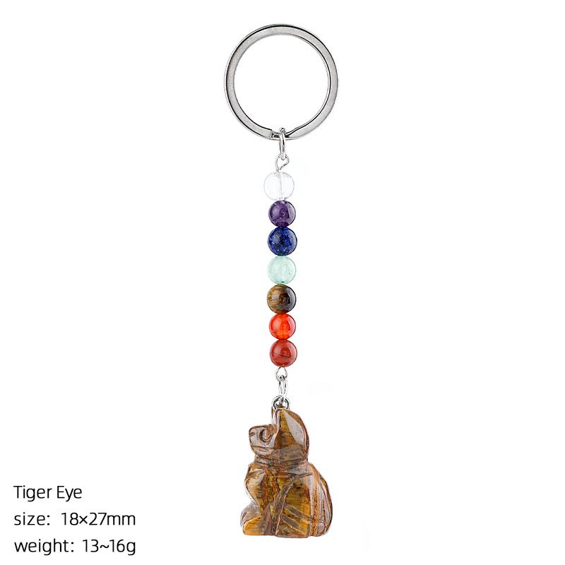 1956 Pingente de gatinho de pedra natural chakra colorido cordão de cristal ágata gravado pingente de gatinho