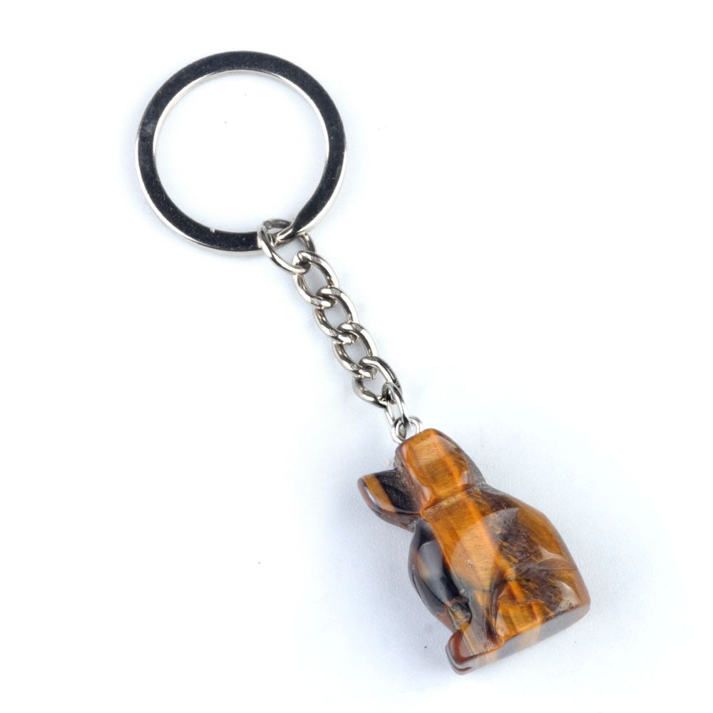 1951 - Chaveiro de Filhote de Cristal Ágata Animal Entalhado Pingente Atacado Transfronteiriço