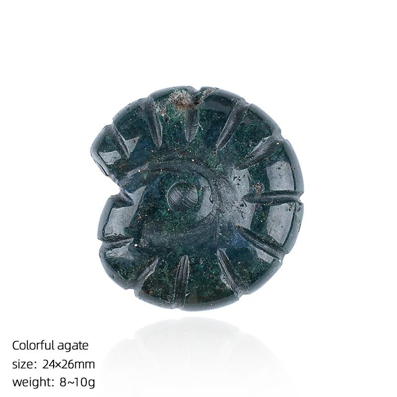 2422 Concha de cristal natural gravura tridimensional dupla face ornamento de micro-paisagem doméstica em forma de caracol concha de gema não porosa