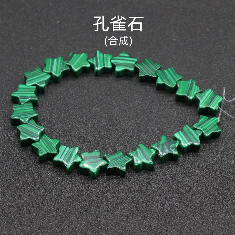 254-Cristal em pó estrela de cinco pontas, estrela de ágata contas soltas DIY pulseira de pedra natural artesanal brincos acessórios de jóias materiais