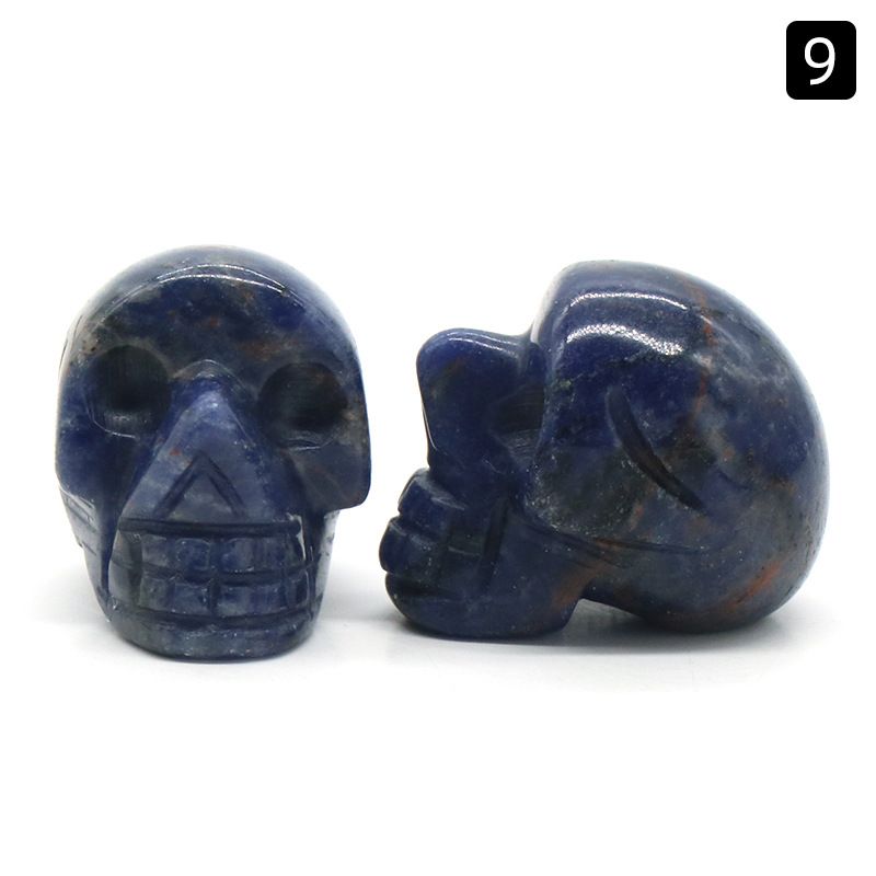 1554-25Mm Crânio de Ágata de Cristal Natural Esculpido Fantasma Cabeça Cerca De 1 Polegada Crânio Pequeno Ornamento De Halloween