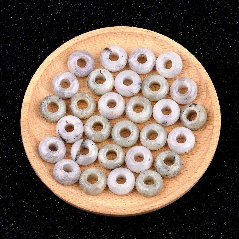 325-Grânulos de orifícios grandes 8 * 14mm de cristal de ábaco de ágata material de acessórios tecidos à mão DIY