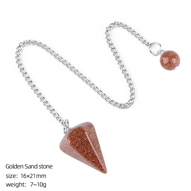 Pingente de cristal natural Coluna hexagonal gravada em pedra natural Acessórios de ioga Frequência ajustável pêndulo de ametista