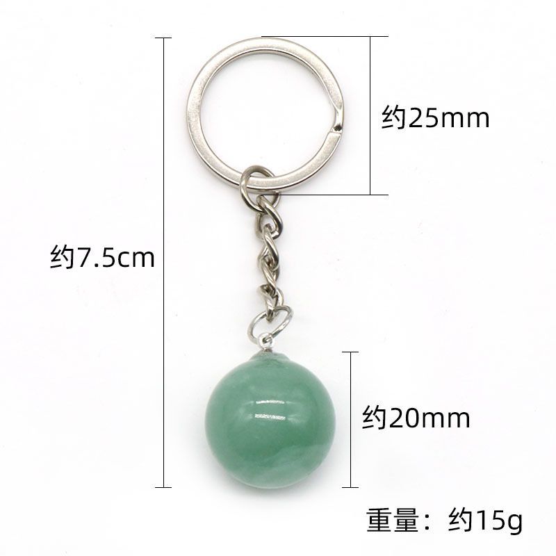 Chaveiro de bola redonda de 1402-20Mm, bolsa de pedra de olho de tigre de ágata de cristal rosa natural, joias de pingente de bola pequena.