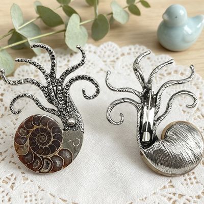 Broche de polvo de caracol de cor 1613, broche de pingente de jóias de vida marinha de polvo grande exagerado decoração de dupla finalidade