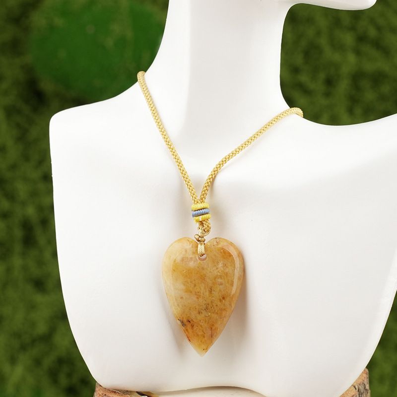 Cristal natural amor ágata pêssego coração colar coração pingente DIY jóias pingente mercadoria cênica