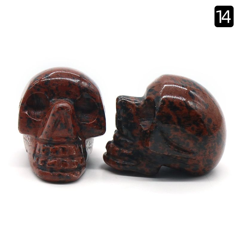 1554-25Mm Crânio de Ágata de Cristal Natural Esculpido Fantasma Cabeça Cerca De 1 Polegada Crânio Pequeno Ornamento De Halloween