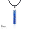 Colar cilíndrico de cristal natural 30Mm transfronteiriço europeu e americano estilo simples ágata escultura em pedra bruta pingente cilíndrico de pedra preciosa