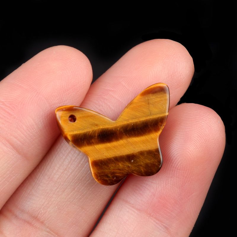 1765-Pingente de borboleta de pedra de ágata de cristal natural DIY pulseira de borboleta de pedra natural acessórios de colar