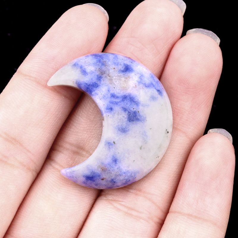 1602-30Mm lua, forma crescente de pedra de ágata de cristal natural DIY lua não porosa acessórios material