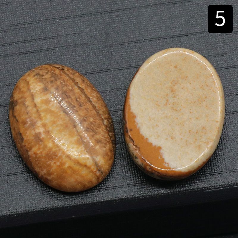 1229-18 × 25 Superfície do anel em forma de ovo Cristal natural único arco geométrico DIY jóias incrustadas com acessórios de pedra solta