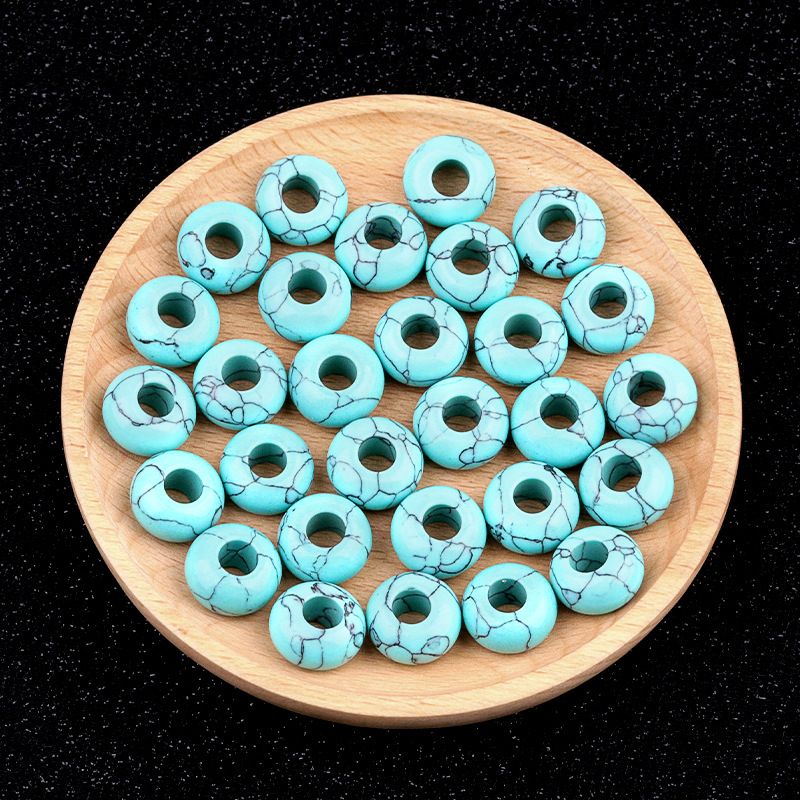 325-Grânulos de orifícios grandes 8 * 14mm de cristal de ábaco de ágata material de acessórios tecidos à mão DIY