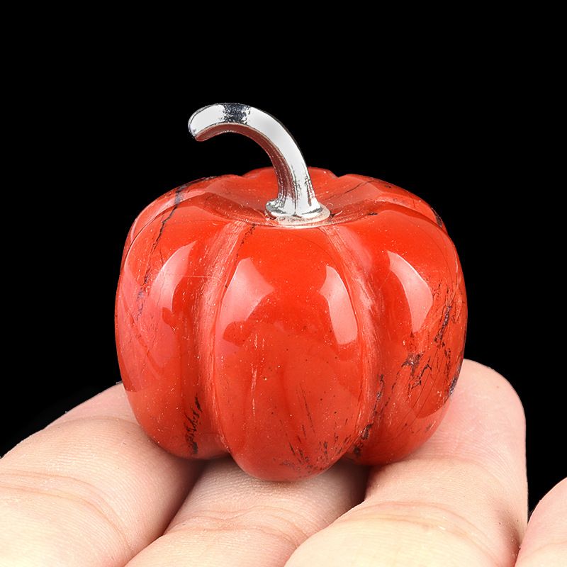 1445-30Mm abóbora, pedra de cristal natural Halloween abóbora de ação de graças ornamento de mesa
