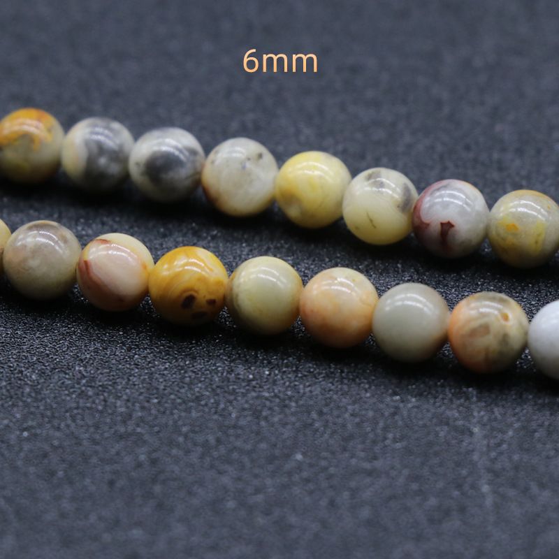 194-Crazy Lace Agate Contas redondas Grânulos soltos DIY Acessórios de jóias frisadas