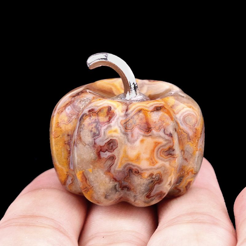 1445-30Mm abóbora, pedra de cristal natural Halloween abóbora de ação de graças ornamento de mesa