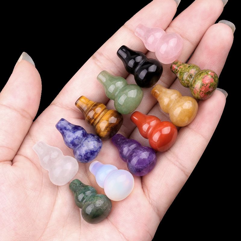 2158-Ágata de cristal 20mm cabaça pequena não porosa contas soltas DIY tecido pequeno cabaça pingente acessórios de jóias