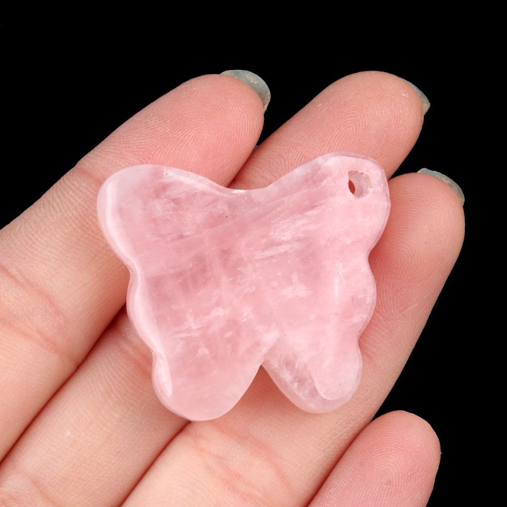 1791 - 30 × 35 mm grande pingente de borboleta, pedra de ágata de cristal natural, enfeite de mesa de borboleta esculpida