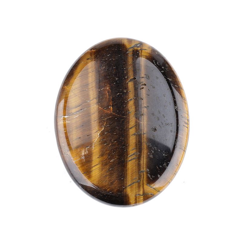 Pedra de cristal natural, prensagem e raspagem de novo produto transfronteiriço 35 * 45 ranhura oval de ágata nepenthes pedra de palma