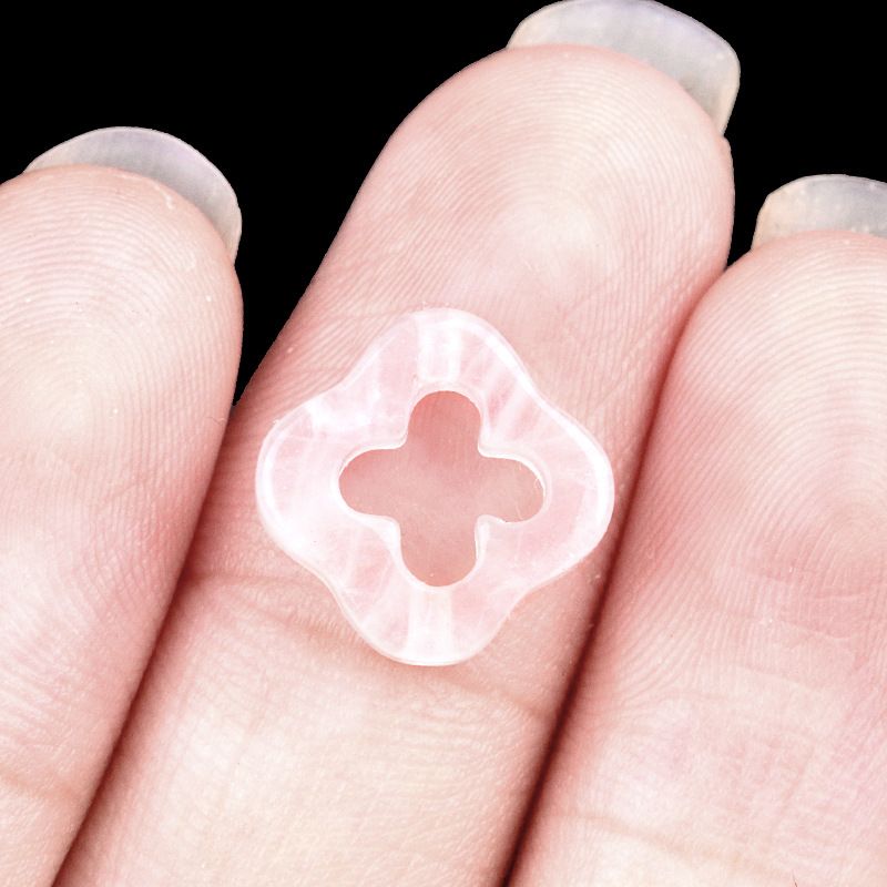 2054 - Contas de trevo de quatro folhas de cristal natural com ódio de quatro folhas, pingente, colar, pulseira e contas acessórias DIY